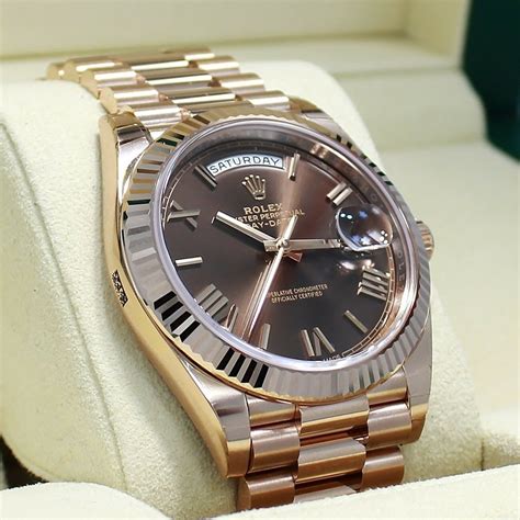 rolex day date 40mm chocolate|40mm day date Rolex.